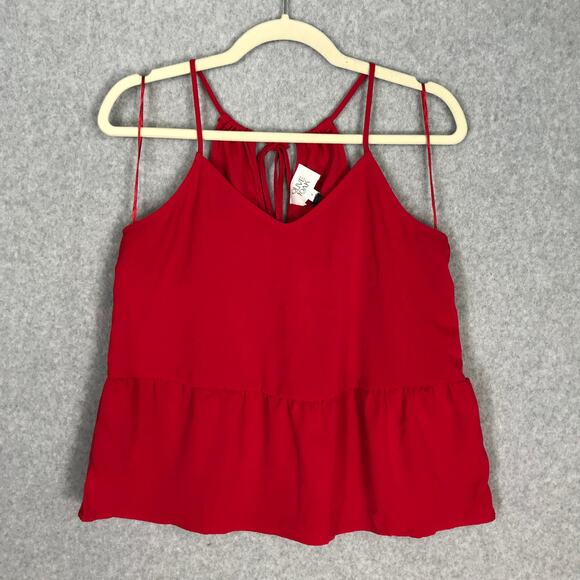 Olive & Oak Tops - Olive Oak Top Womens Small Red Tank Blouse Ruffle Coquette‎ Romantic Feminine